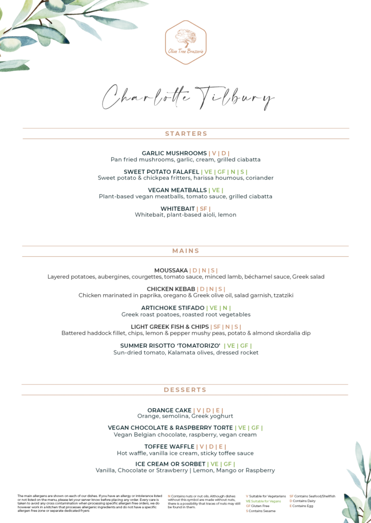Charlotte Tilbury Masterclass Olive Tree Brasserie